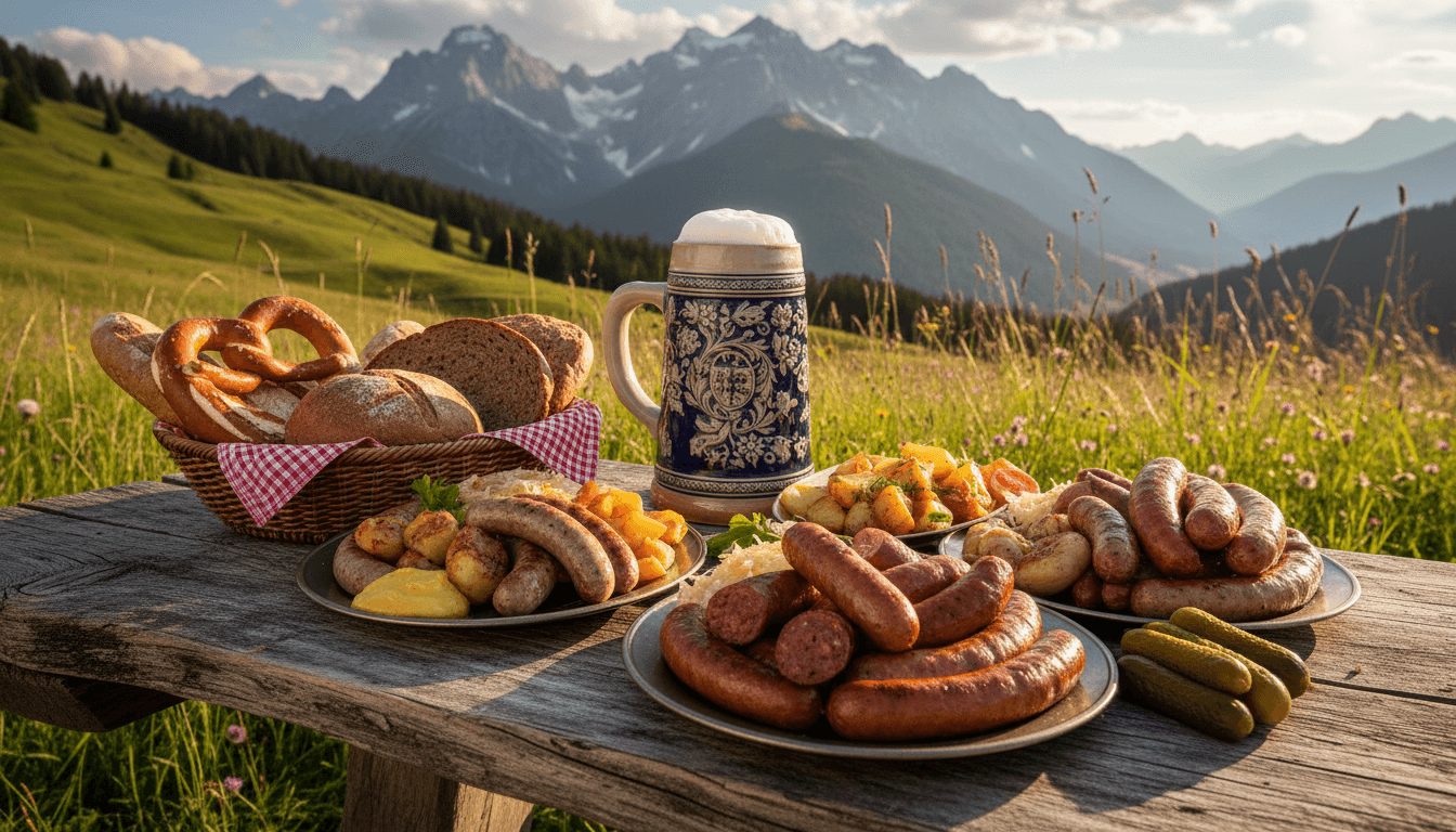 Traditional German food and drink in nature